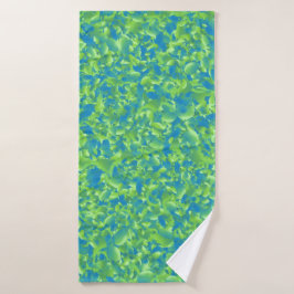 Groen Blauw Abstract Geometrisch Patroon Badhanddoek