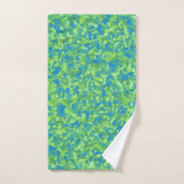 Groen Blauw Abstract Geometrisch Patroon Handdoek
