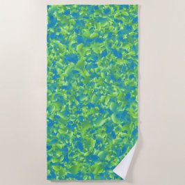 Groen Blauw Abstract Geometrisch Patroon Strandlaken