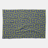 Groen & blauw abstract patroon theedoek (Horizontaal)