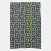 Groen & blauw abstract patroon theedoek (Verticaal)