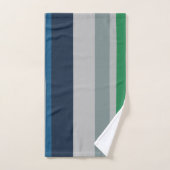 Groen Blauw Abstract Strepen Bad Handdoek (Handdoek)