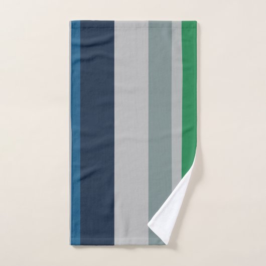 Groen Blauw Abstract Strepen Bad Handdoek (Handdoek)