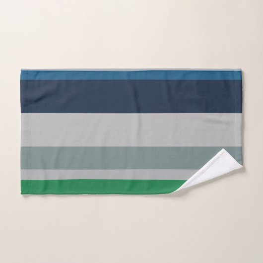 Groen Blauw Abstract Strepen Bad Handdoek (Handdoek)