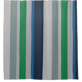 Groen Blauw Abstract Strepen Douchegordijn (Voorkant)