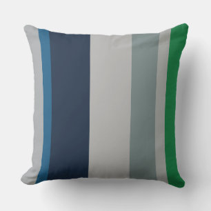 Groen Blauw Abstract Strepen Kussen