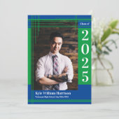 Groen blauw Afstuderen Kleur van school Foto gepla Kaart (Staand voorkant)