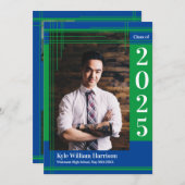 Groen blauw Afstuderen Kleur van school Foto gepla Kaart (Voorkant / Achterkant)