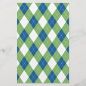 Groen blauw arglispatroon briefpapier (Voorkant)