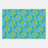 Groen Blauw Ballonnen Ontwerp Inpakpapier Vel (Voorkant 2)