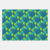 Groen Blauw Ballonnen Ontwerp Inpakpapier Vel (Voorkant)