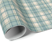 Groen Blauw Beige Plaid Mannen verjaardag Cadeaupapier (Rol Hoek)