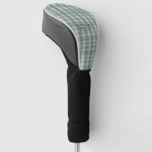 Groen Blauw Beige Plaid Mannen Verjaardag Vaderdag Golfheadcover (Schuin)