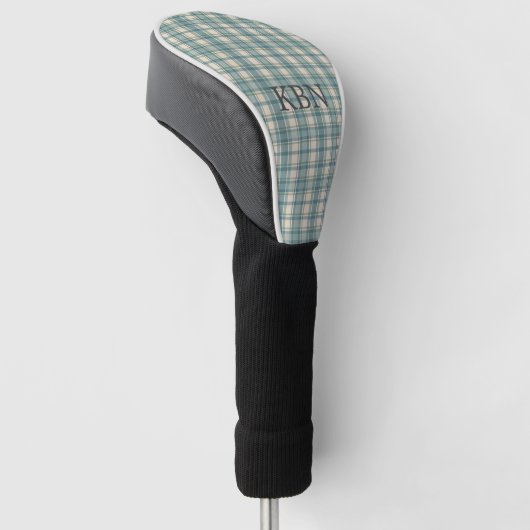 Groen Blauw Beige Plaid Mannen Verjaardag Vaderdag Golfheadcover