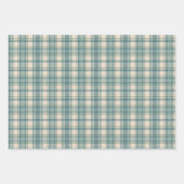 Groen Blauw Beige Plaid Mannen Verjaardag Vaderdag Inpakpapier Vel (Voorkant 3)