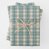 Groen Blauw Beige Plaid Mannen Verjaardag Vaderdag Inpakpapier Vel (In situ)