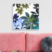 Groen & Blauw blad Ingewikkeld Canvas (Insitu (Woonkamer))