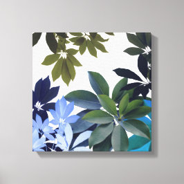 Groen & Blauw blad Ingewikkeld Canvas Afdruk