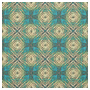 Groen blauw Blauwgroen Turquoise Aztec Mosaic Patt Stof