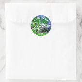 Groen Blauw Bloemen HAPPY MOEDERDAG Gepersonalisee Ronde Sticker (Tas)