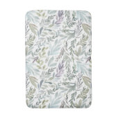 Groen Blauw Botanisch Aquarel Badmat (Voorkant Verticaal)