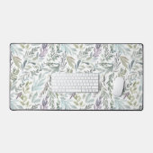 Groen Blauw Botanisch Aquarel Bureaumat (Keyboard & Muis)