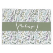 Groen Blauw Botanisch Aquarel Groot Cadeauzakje (Achterkant)