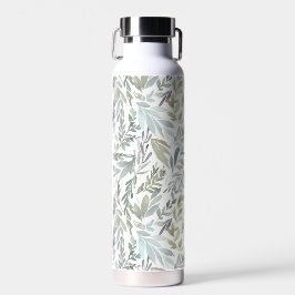 Groen Blauw Botanisch Aquarel Waterfles