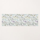 Groen Blauw Botanisch Aquarel Yogamat (Voorkant (horizontaal))