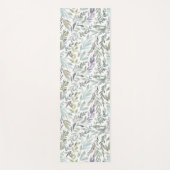 Groen Blauw Botanisch Aquarel Yogamat (Voorkant)