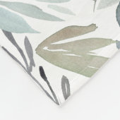 Groen Blauw Botanisch Waterverf Monogram Naam Fleece Deken (Hoek)