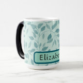 Groen Blauw Botanische Aangepaste Naam  Magische Mok (Voorkant links)