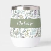 Groen Blauw Botanische Waterverf Monogram Naam (Achterkant)
