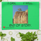 Groen blauw bruin rood boomhart dat ik kan theedoek (Gevouwen)