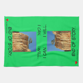 Groen blauw bruin rood boomhart dat ik kan theedoek