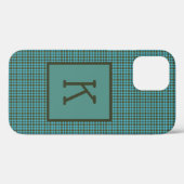 Groen Blauw Bruin Zwart Geruit Monogram Case-Mate iPhone Case (Achterkant (horizontaal))