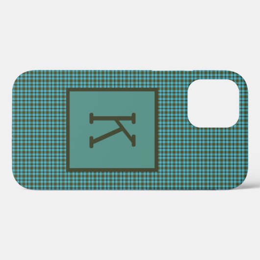 Groen blauw bruin zwart speldenmonogram Case-Mate iPhone case (Achterkant (horizontaal))