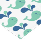 Groen/Blauw Cartoon walvis Tablecloth Kind Tafelkleed (Gekanteld)