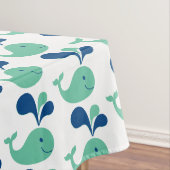 Groen/Blauw Cartoon walvis Tablecloth Kind Tafelkleed (Voorbeeld)