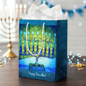 Groen Blauw Chanoeka Menorah Vrede Liefde Licht Medium Cadeauzakje