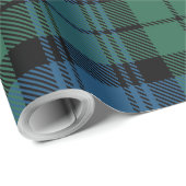 Groen Blauw Check geruite rustieke klassieke Tarta Cadeaupapier (Rol Hoek)