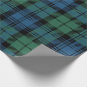 Groen Blauw Check geruite rustieke klassieke Tarta Cadeaupapier (Hoek)