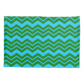 Groen Blauw Chevron Zigzag Ontwerp  Kussensloop (Achterkant)