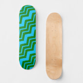 Groen Blauw Chevron Zigzag Ontwerp Persoonlijk Skateboard (Voorkant)