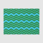 Groen Blauw Chevron Zigzag Ontwerp Tissuepapier (Voorkant)