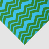 Groen Blauw Chevron Zigzag Ontwerp Tissuepapier (Detail)