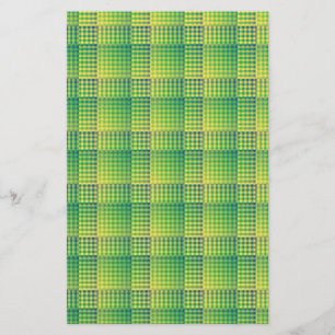 Groen Blauw Dambord Abstract Patroon Briefpapier