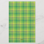 Groen Blauw Dambord Abstract Patroon Briefpapier (Achterkant)