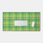 Groen Blauw Dambord Abstract Patroon Bureaumat (Keyboard & Muis)