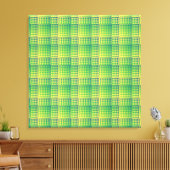 Groen Blauw Dambord Abstract Patroon Canvas Afdruk (Insitu (Woonkamer))